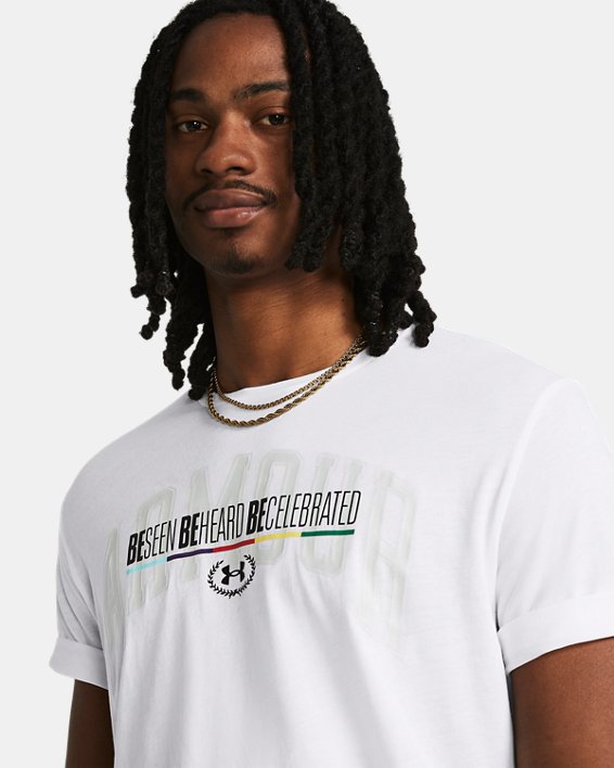 Men's UA Black History Month Short Sleeve in White image number 3